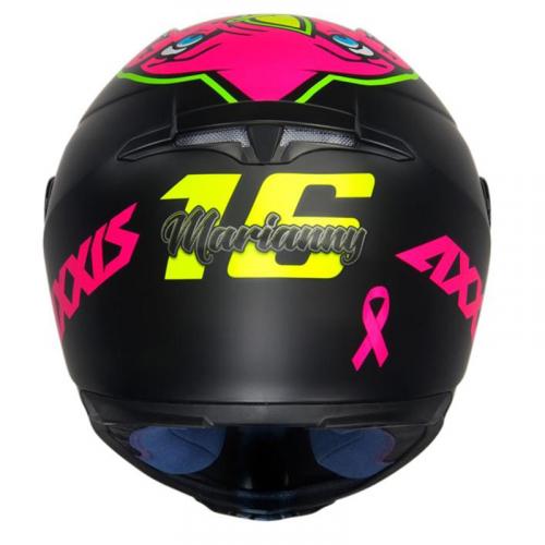 Capacete Axxis MG 16 CELEB MARIANY Preto Com Rosa