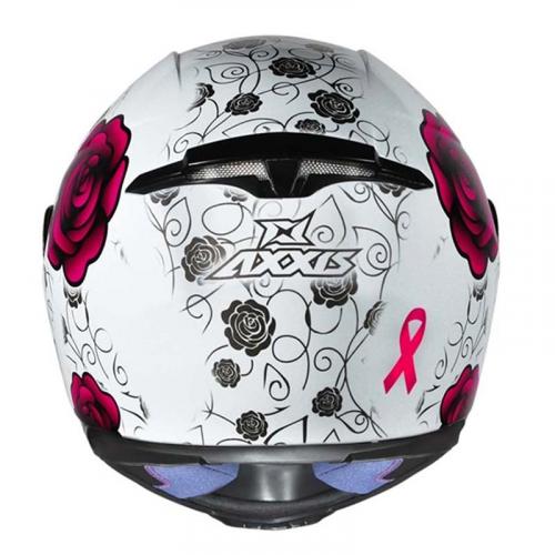 Capacete Axxis EAGLE FLOWERS Branco Com Rosa