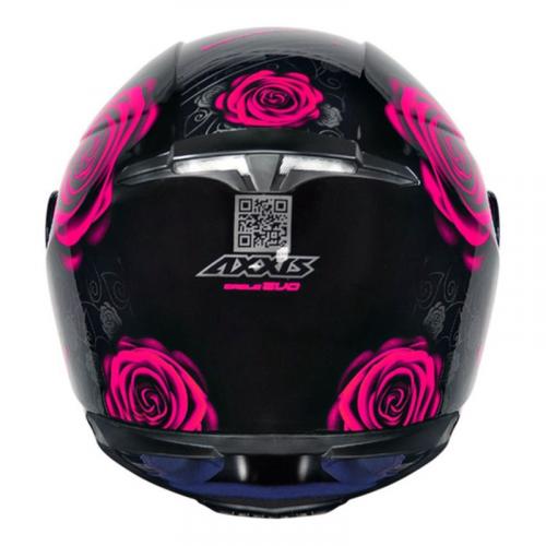 Capacete Axxis EAGLE FLOWERS Preto Com Rosa