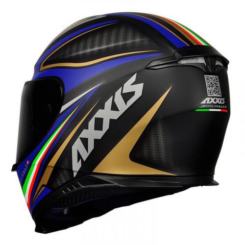 Capacete Axxis EAGLE ITALY 2 MATT Preto Com Cinza Azul