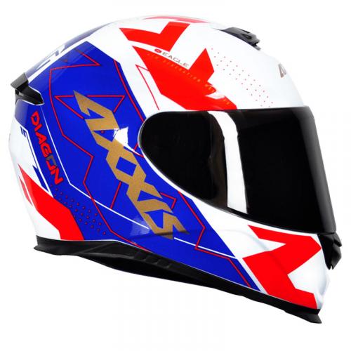 Capacete Axxis DIAGON GLOSS Branco Com Azul