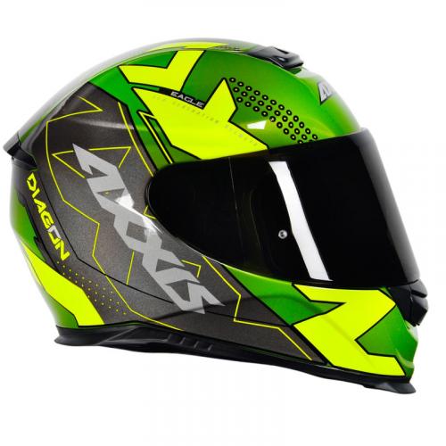 Capacete Axxis DIAGON GLOSS Verde Com Cinza