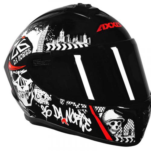 Capacete Axxis 26 DA NORTE Preto Com Vermelho