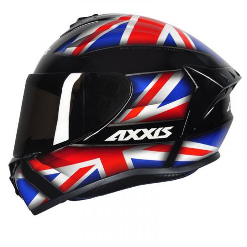 Capacete Axxis Draken UK Preto Vermelho Com Azul
