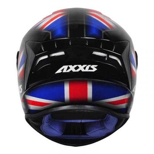 Capacete Axxis Draken UK Preto Vermelho Com Azul
