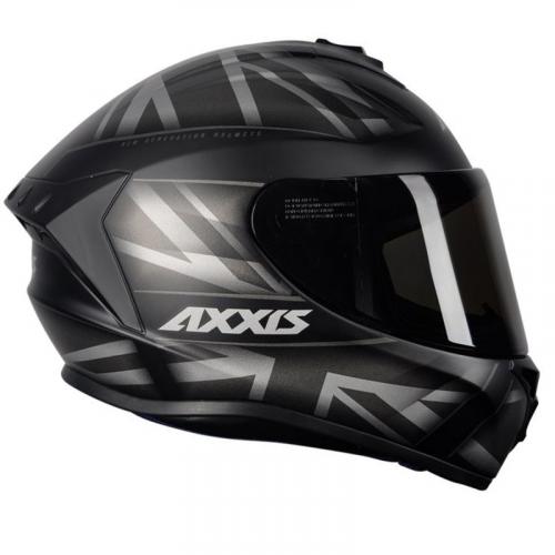 Capacete Axxis Draken UK Preto Com Cinza