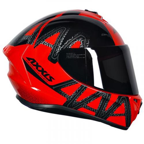 Capacete Axxis Draken Dekers GLOSS Preto Com Vermelho