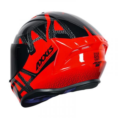 Capacete Axxis Draken Dekers GLOSS Preto Com Vermelho