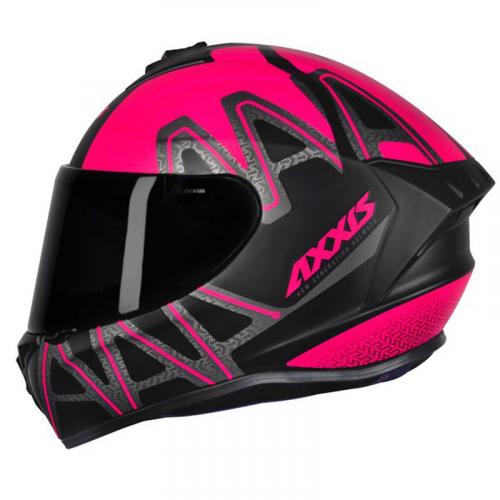 Capacete Axxis Draken Dekers MATT Preto com Rosa