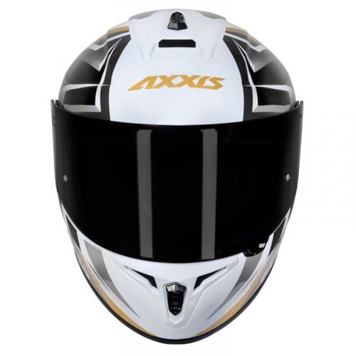 Capacete Axxis Draken VECTOR Branco Com Dourado