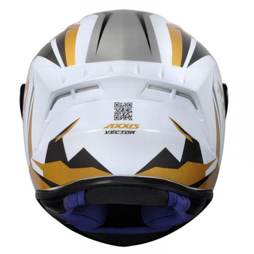 Capacete Axxis Draken VECTOR Branco Com Dourado