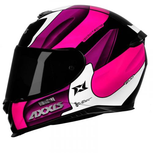 Capacete Axxis EAGLE Tecno Preto Com Branco e Roxo