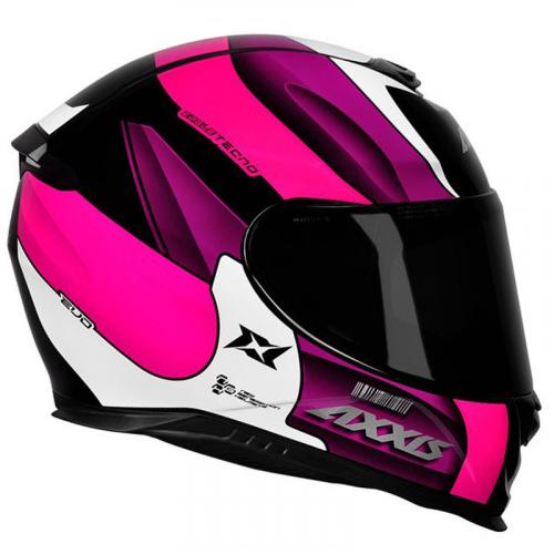 Capacete Axxis EAGLE Tecno Preto Com Branco e Roxo