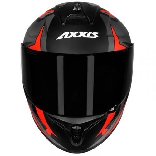 Capacete Axxis Draken VECTOR Preto Com Cinza e Vermelho