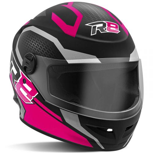 Capacete Pro Tork R8 Air Preto Fosco com Pink