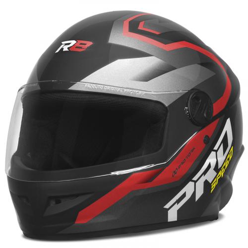 Capacete Pro Tork R8 Pro Speed Preto Fosco Com Vermelho