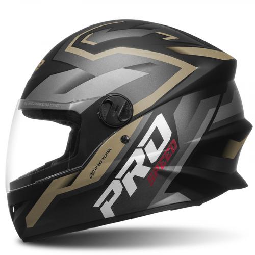 Capacete Pro Tork R8 Pro Speed Preto Fosco Com Dourado