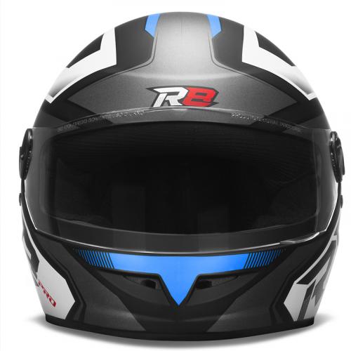 Capacete Pro Tork R8 Pro Preto Fosco Com Azul