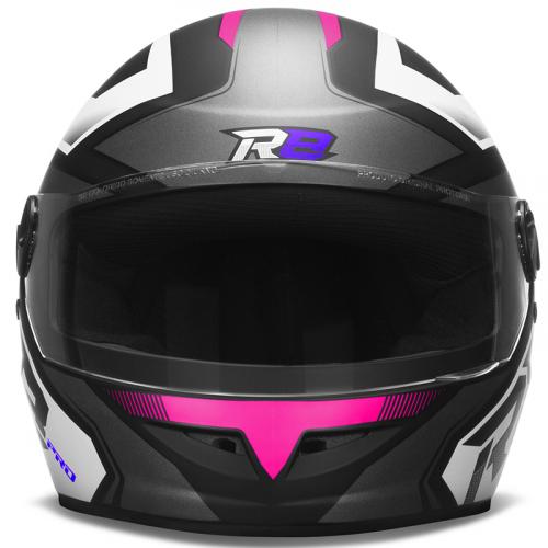 Capacete Pro Tork R8 PRO Preto Fosco com Rosa