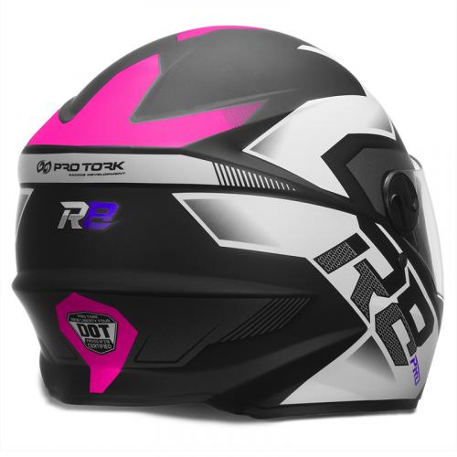 Capacete Pro Tork R8 PRO Preto Fosco com Rosa