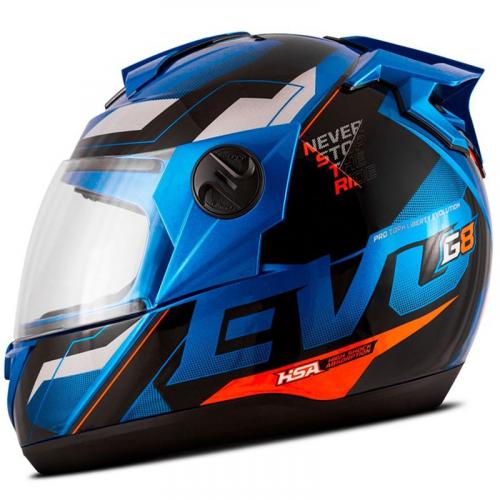 Capacete Pro Tork G8 EVO Azul Com Laranja