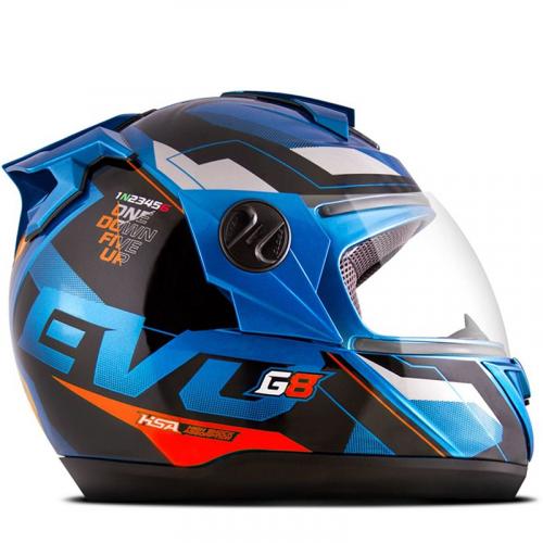 Capacete Pro Tork G8 EVO Azul Com Laranja