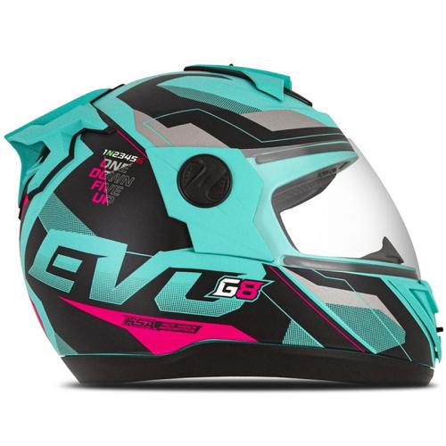 Capacete Pro Tork G8 EVO Turquesa Com Pink